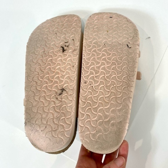 Birkenstock Papillo Metallic Pink Arizona sandals Slip On 3 Strap Leather Slides - Picture 7 of 12